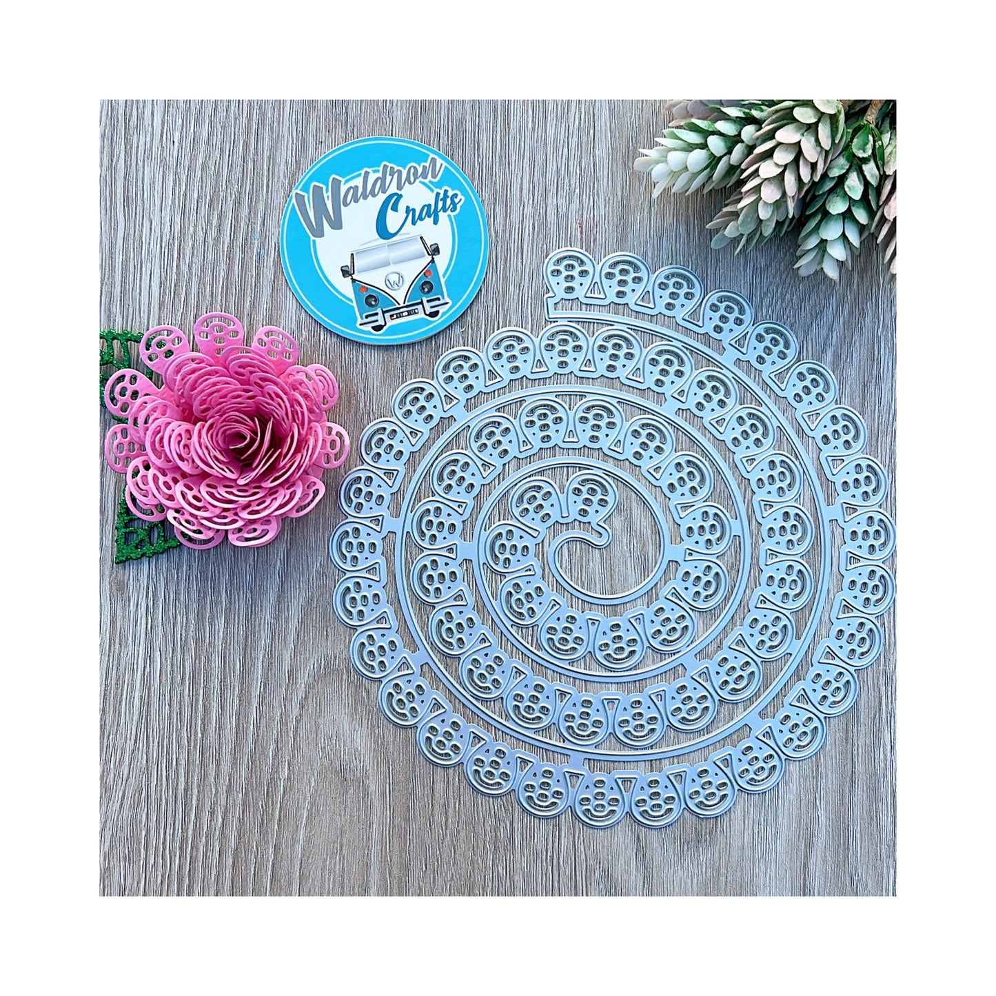 Lace Tip Spiral Flower Die