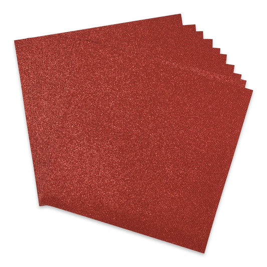 Red glitter card 6 pcs