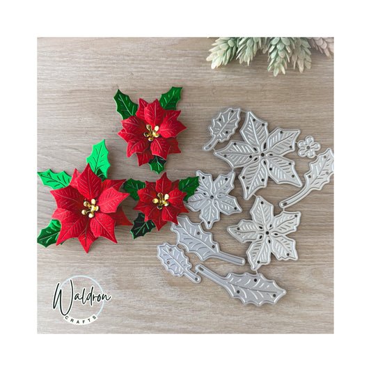 Troquel Poinsettia Set x 3