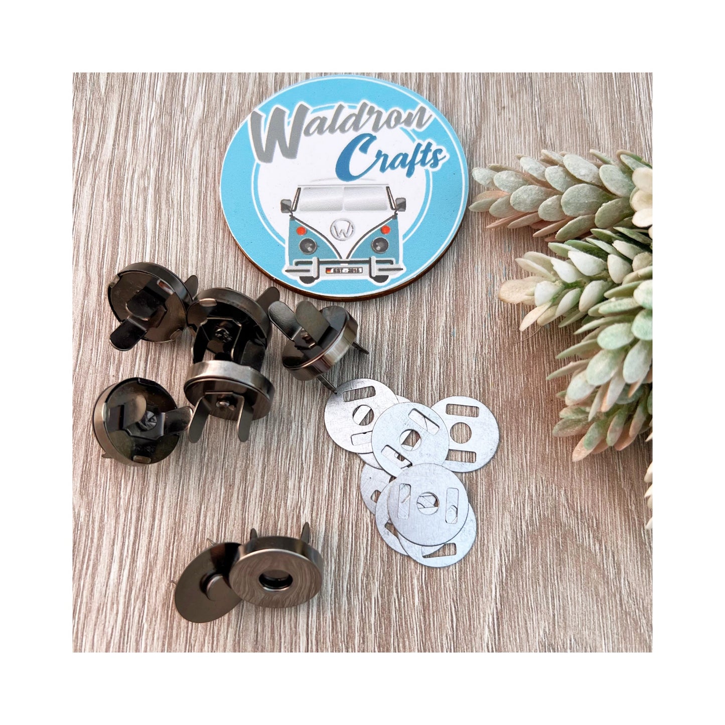 Dark gray magnetic brooch Set x 6