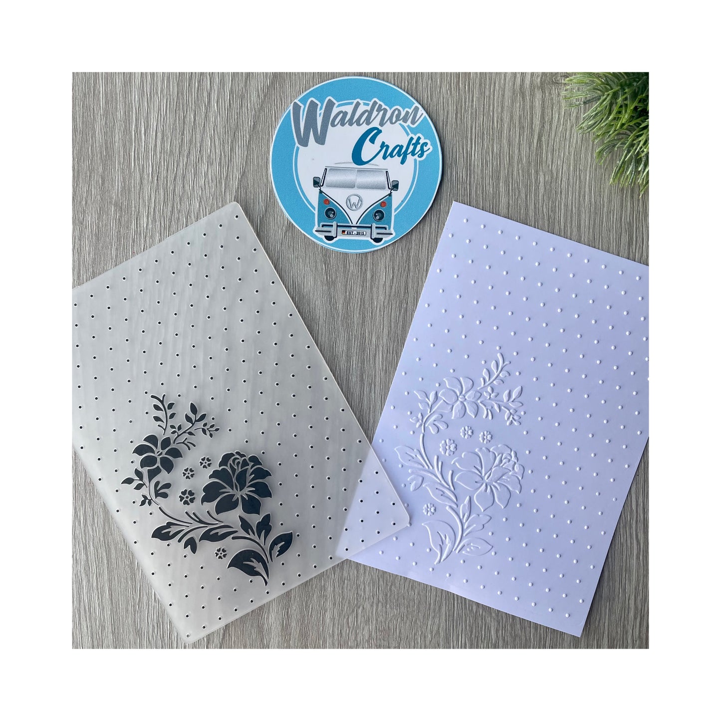 Embossing Folder Dots + Flower