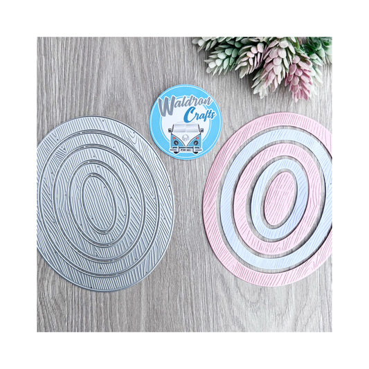 Oval Wood Texture Die Set x 5