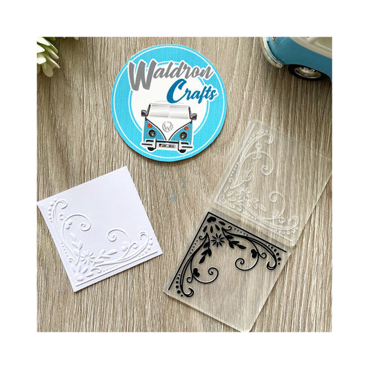 Corner embossing folder