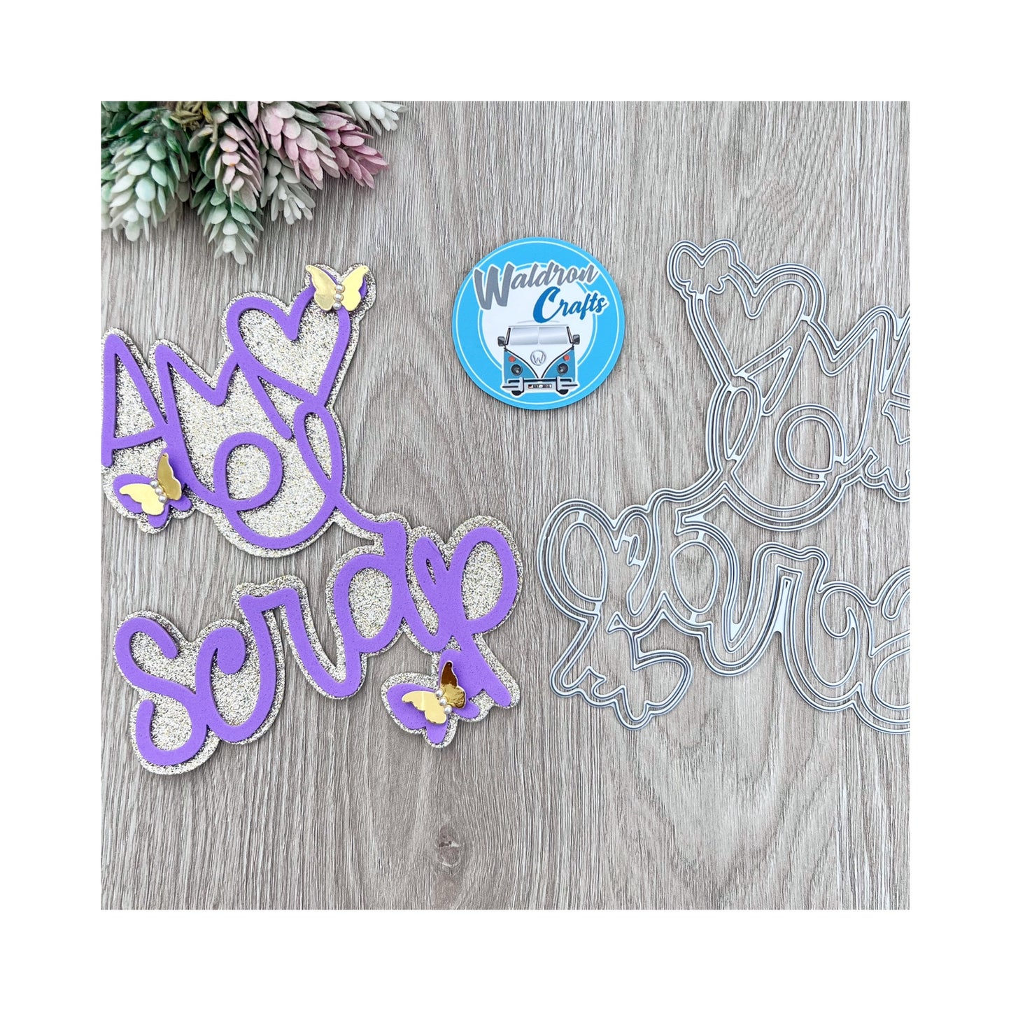 Troquel Amo el Scrap + Fondo