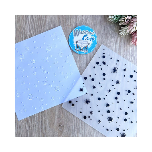 Embossing Folder Dots + Stars
