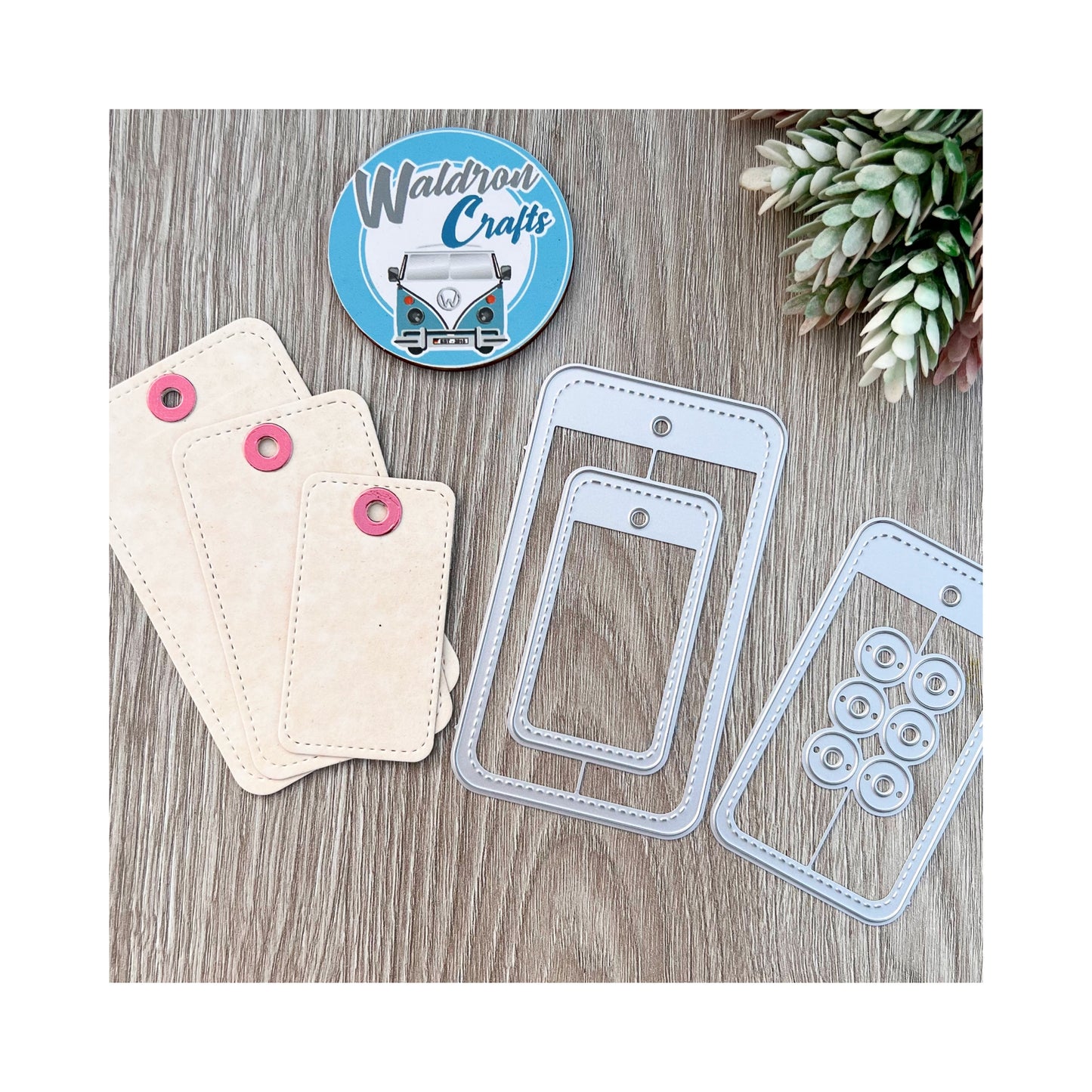 Die Tags + Reinforcements Set x 3