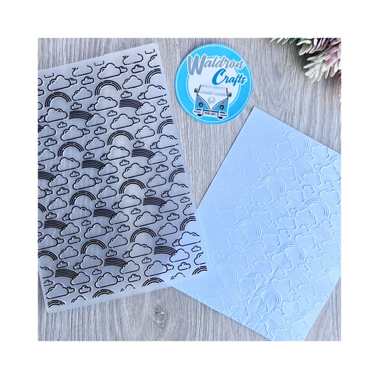 Rainbow + Clouds Embossing Folder