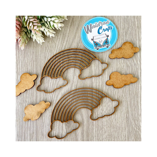 Arcoíris + Nubes Set x6